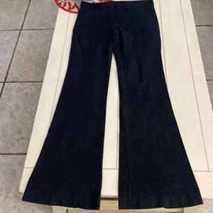 Theory flare leg slacks. Blue denim of 95% cotton & 5% spandex.
